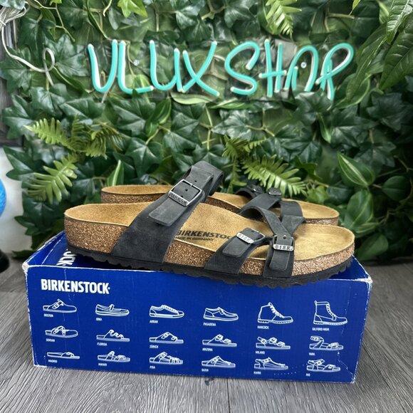 Birkenstock New w/ Box Franca Black Oiled Leather Regular Width - 41 US 10